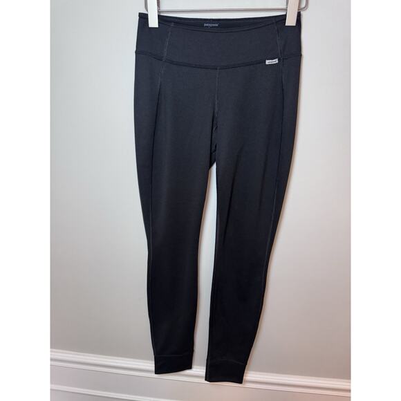 Patagonia Women's Capilene Base Layer Leggings Sz Small Black Ski Warm Snow - Picture 1 of 15